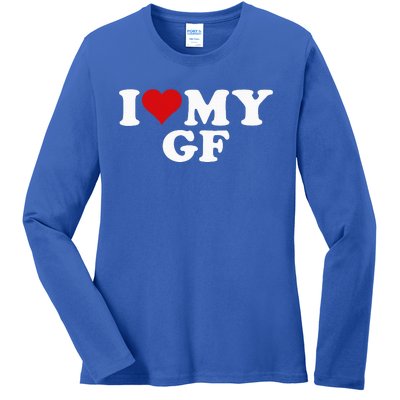 I Love My Hot Girlfriend I Heart My Hot Girlfriend Gf Ladies Long Sleeve Shirt