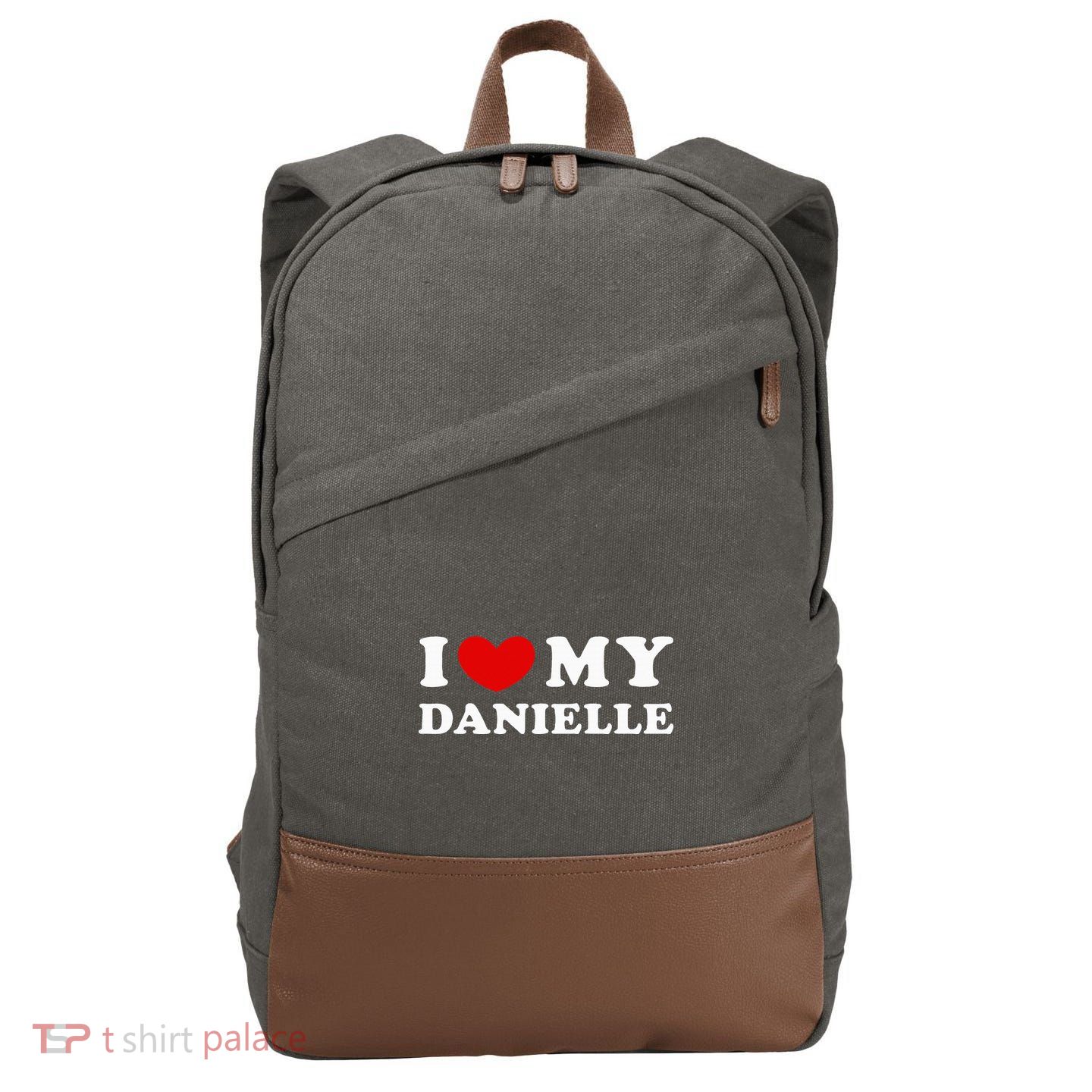 I Love My Danielle I Heart My Danielle Cotton Canvas Backpack