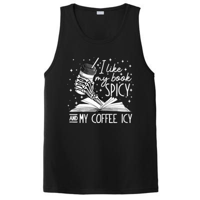 I Like My Books Spicy And My Coffee Icy Skeleton Book Lovers PosiCharge Competitor Tank