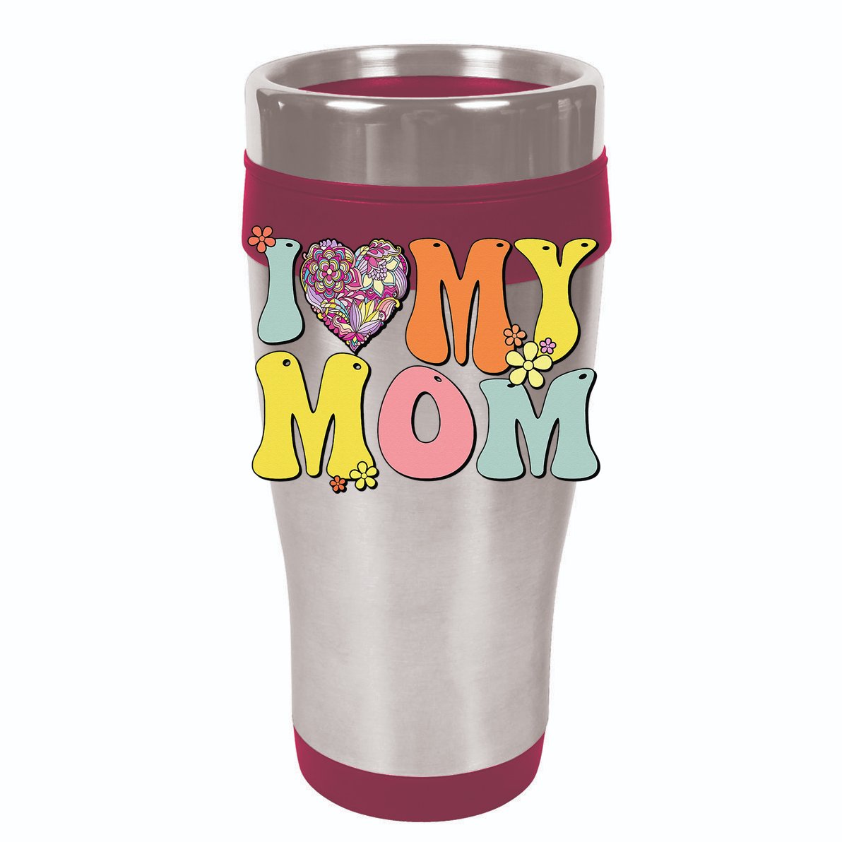 I Love My Mom I Heart My Mom Retro Groovy Mother's day Womens T-Shirt