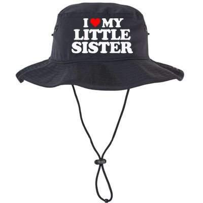 I Love My Little Sister Heart Funny Fun Gift Tee Bucket Hat