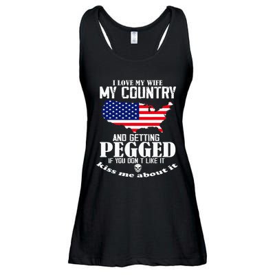 I Love My Wife My Country And Getting Pegged Ladies Essential Flowy Tank