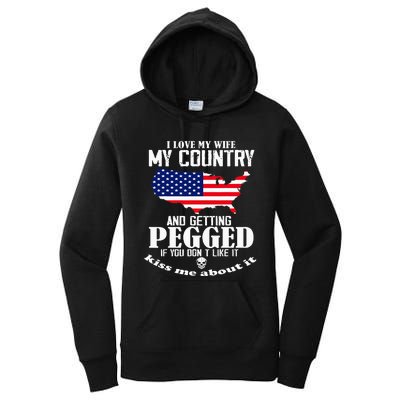 I Love My Wife My Country And Getting Pegged Women's Pullover Hoodie