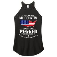 I Love My Wife My Country And Getting Pegged Women's Perfect Tri Rocker Tank