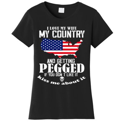 I Love My Wife My Country And Getting Pegged Women's T-Shirt