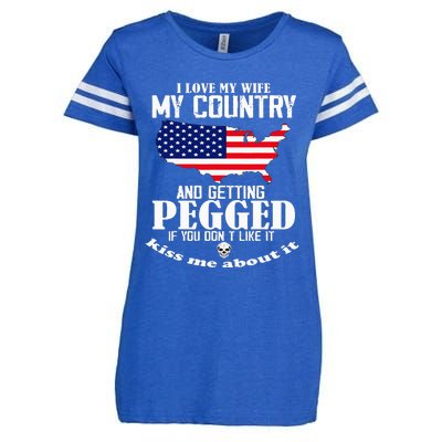 I Love My Wife My Country And Getting Pegged Enza Ladies Jersey Football T-Shirt