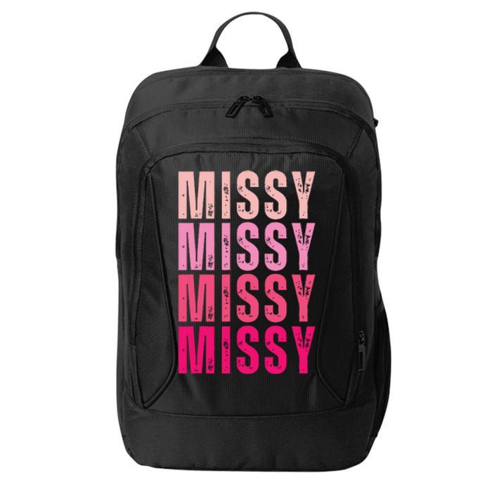 I Love Missy First Name Missy Vintage City Backpack