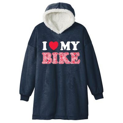 I Love My Bike Gift Hooded Wearable Blanket