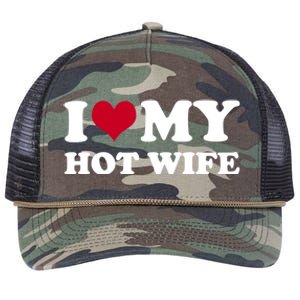 I Love My Hot Wife Gift Retro Rope Trucker Hat Cap