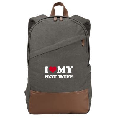 I Love My Hot Wife Gift Cotton Canvas Backpack