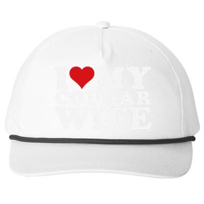 I Love My Cougar Wife I Heart My Cougar Wife Snapback Five-Panel Rope Hat