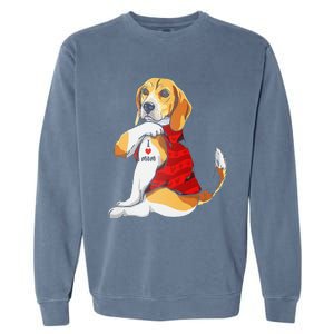 I Love Mom Tattoo Beagle Dog Lover Garment-Dyed Sweatshirt