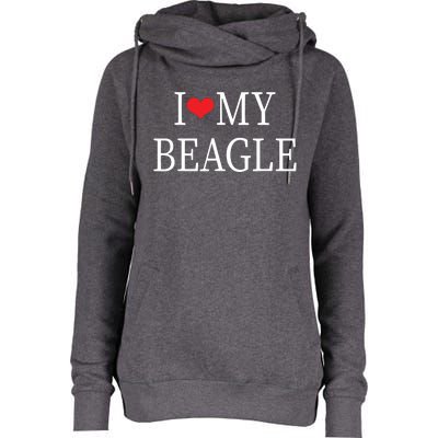 I Love My Beagle Womens Funnel Neck Pullover Hood