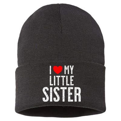 I Love My Little Sister Sustainable Knit Beanie