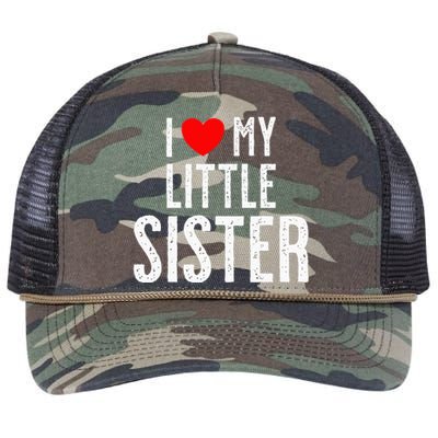 I Love My Little Sister Retro Rope Trucker Hat Cap