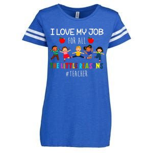 I Love My Job For All The Little Reasons Teacher Enza Ladies Jersey Football T-Shirt