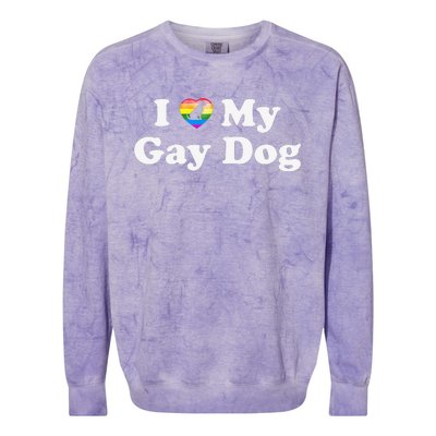 I Love My Gay Dog Heart Funny LGBT Pet Pride Proud Parent Colorblast Crewneck Sweatshirt