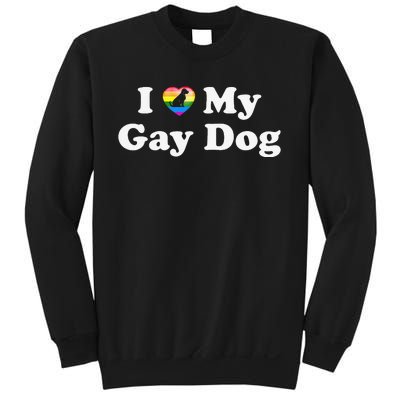 I Love My Gay Dog Heart Funny LGBT Pet Pride Proud Parent Sweatshirt