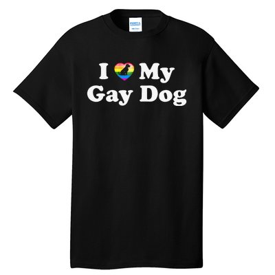 I Love My Gay Dog Heart Funny LGBT Pet Pride Proud Parent Tall T-Shirt