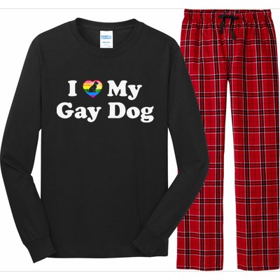 I Love My Gay Dog Heart Funny LGBT Pet Pride Proud Parent Long Sleeve Pajama Set