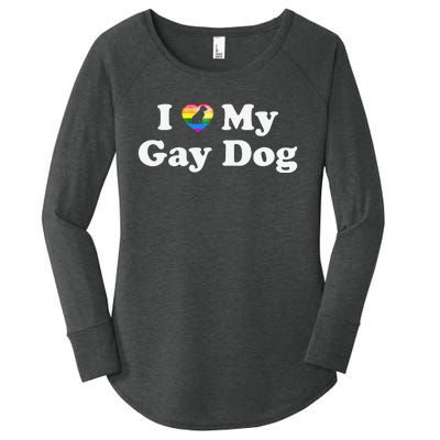 I Love My Gay Dog Heart Funny LGBT Pet Pride Proud Parent Women's Perfect Tri Tunic Long Sleeve Shirt