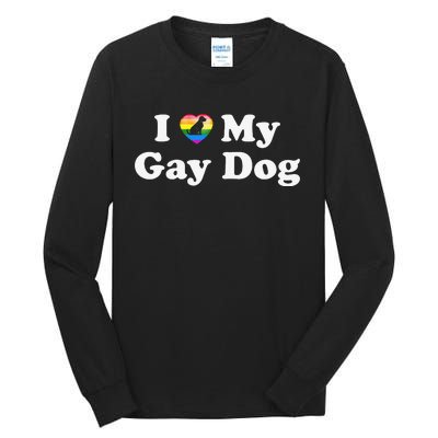 I Love My Gay Dog Heart Funny LGBT Pet Pride Proud Parent Tall Long Sleeve T-Shirt