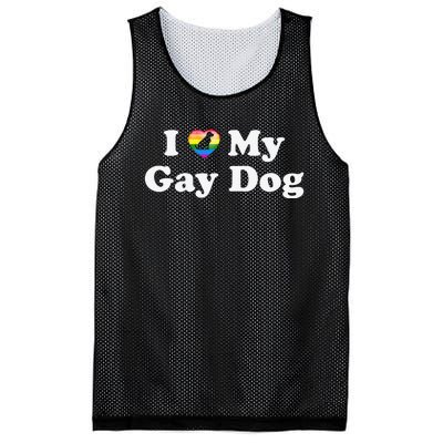 I Love My Gay Dog Heart Funny LGBT Pet Pride Proud Parent Mesh Reversible Basketball Jersey Tank