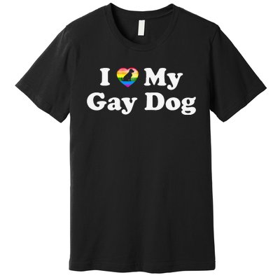 I Love My Gay Dog Heart Funny LGBT Pet Pride Proud Parent Premium T-Shirt