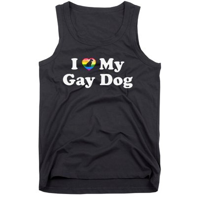 I Love My Gay Dog Heart Funny LGBT Pet Pride Proud Parent Tank Top