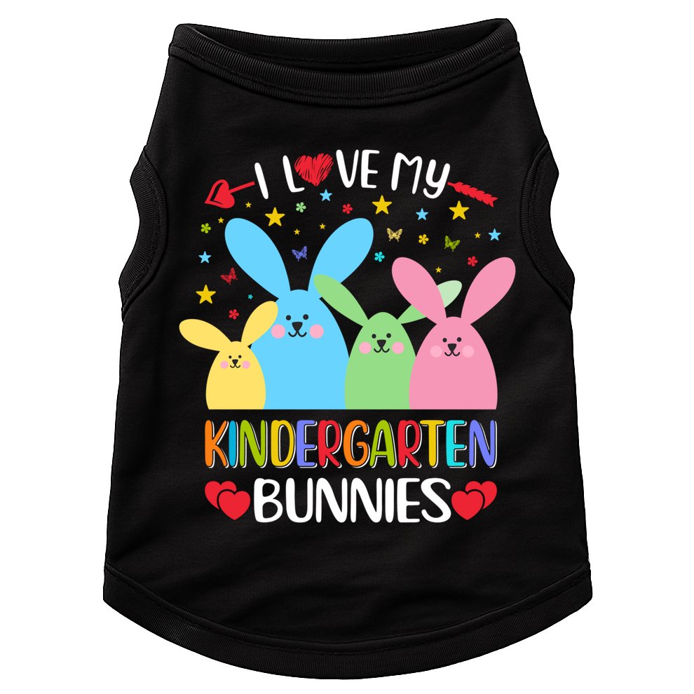 I Love My Kindergarden Bunnies Funny Teacher School Design Gift Doggie Tank