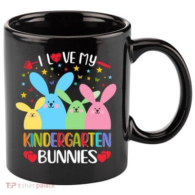 I Love My Kindergarden Bunnies Funny Teacher School Design Gift 11oz C Handle Ceramic Mug