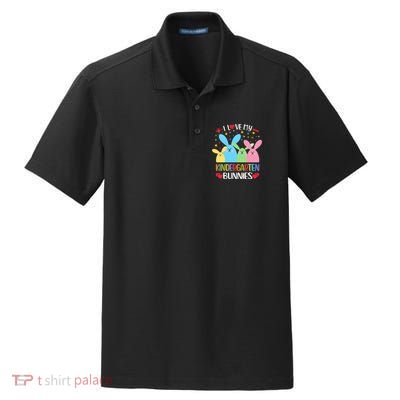 I Love My Kindergarden Bunnies Funny Teacher School Design Gift Dry Zone Grid Polo