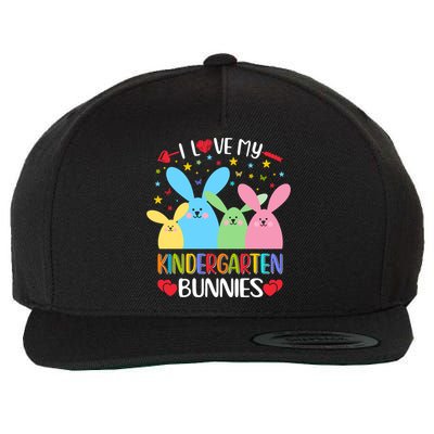 I Love My Kindergarden Bunnies Funny Teacher School Design Gift Wool Snapback Cap