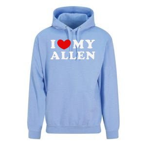 I Love My Allen Funny I Heart My Allen  Unisex Surf Hoodie