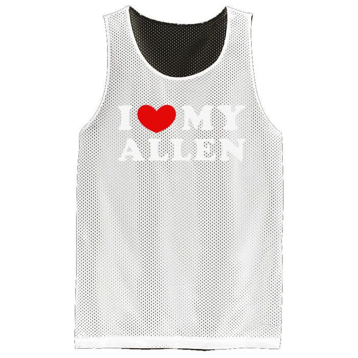 I Love My Allen Funny I Heart My Allen  Mesh Reversible Basketball Jersey Tank