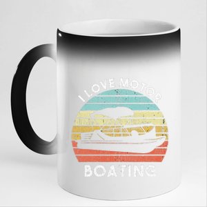 I Love Motor Boating Funny Boat Life Funny Boater Life 11oz Black Color Changing Mug