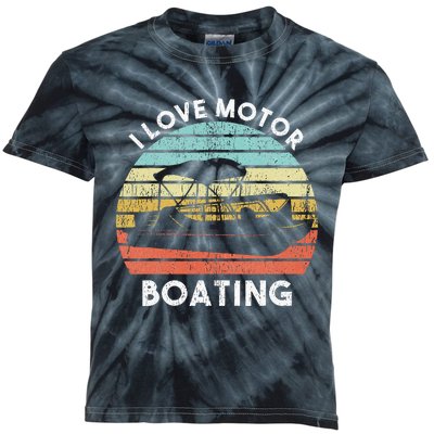 I Love Motor Boating Funny Boat Life Funny Boater Life Kids Tie-Dye T-Shirt