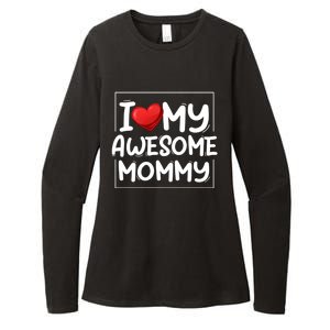 I Love My Awesome Mommy Heart Valentines Day Matching Couple Gift Womens CVC Long Sleeve Shirt