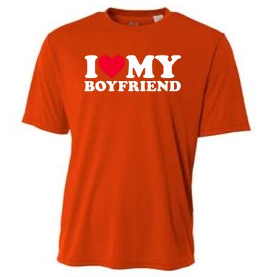 I Love My Boyfriend Gift I Heart My Boyfriend Gift Bf Gift Cooling Performance Crew T-Shirt