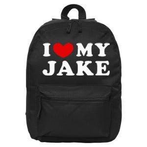 I Love My Jake 16 in Basic Backpack