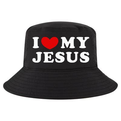 I Love My Jesus I Heart My Jesus Cool Comfort Performance Bucket Hat