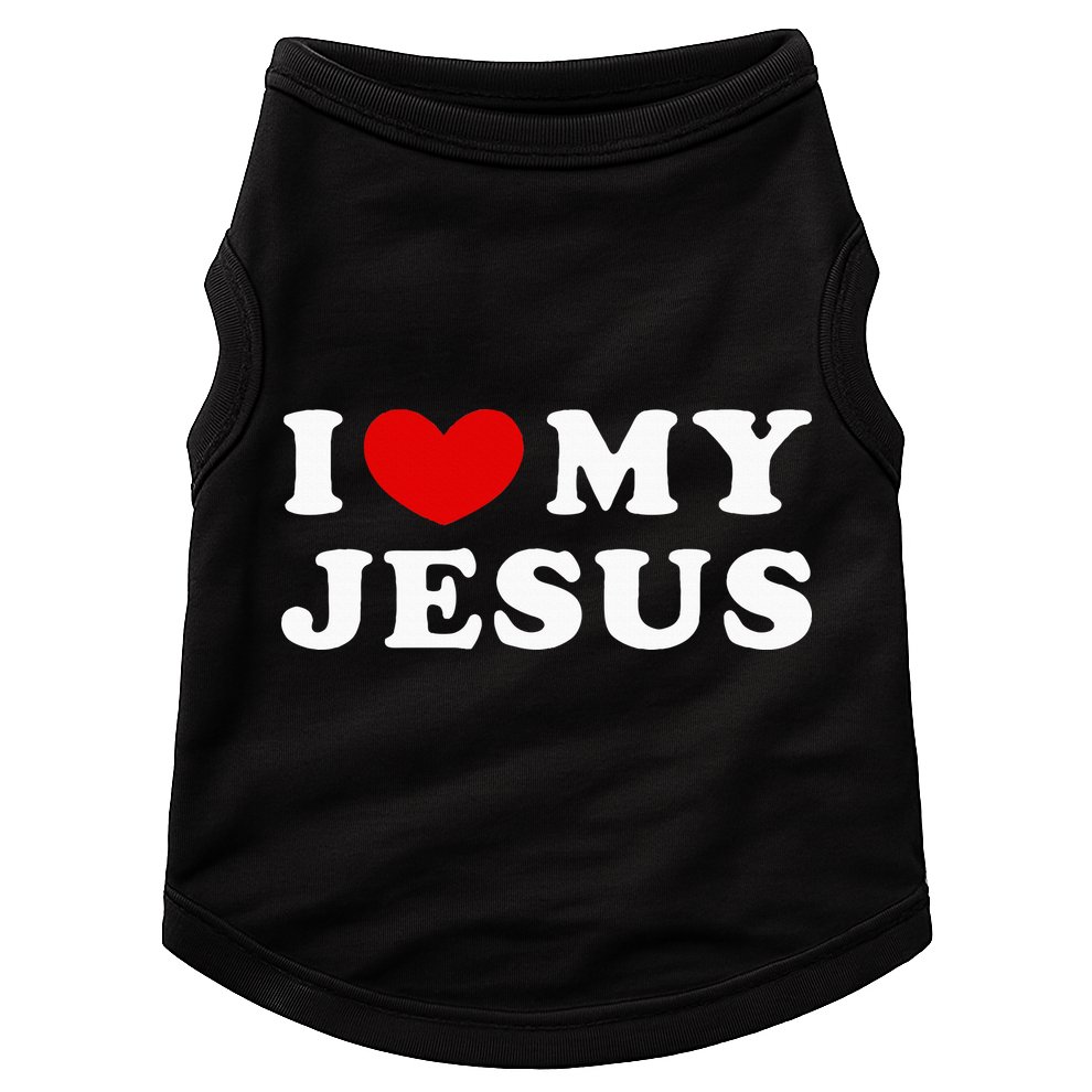 I Love My Jesus I Heart My Jesus Doggie Tank