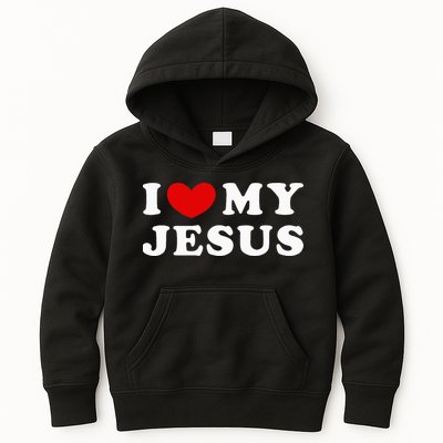I Love My Jesus I Heart My Jesus Kids Hoodie