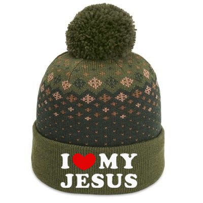 I Love My Jesus I Heart My Jesus The Baniff Cuffed Pom Beanie