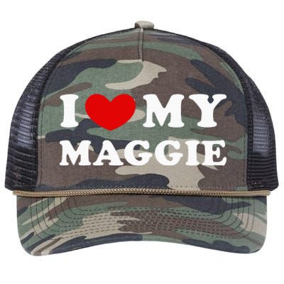 I Love My Maggie Retro Rope Trucker Hat Cap