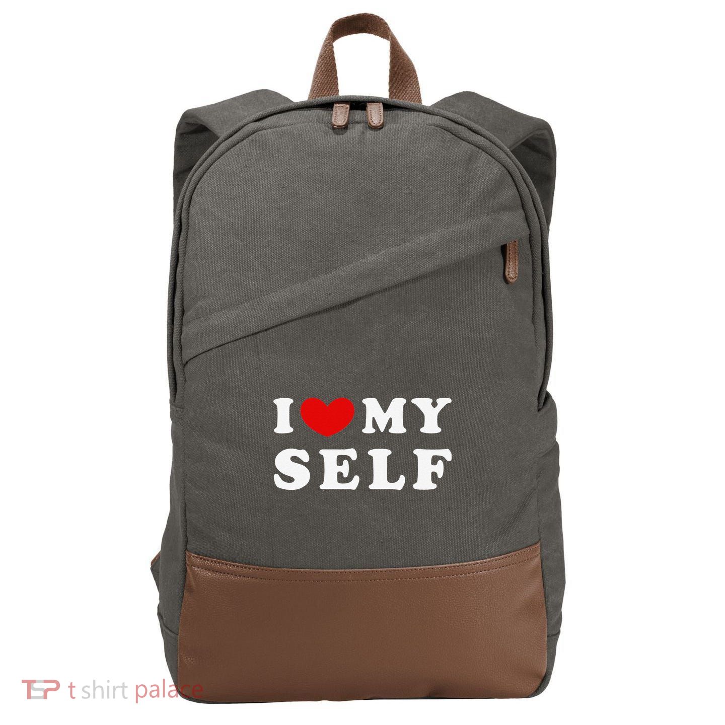 I Love Myself I Heart Myself Cotton Canvas Backpack