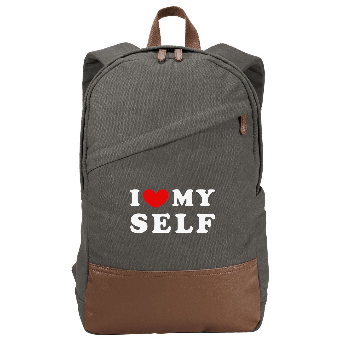 I Love Myself I Heart Myself Cotton Canvas Backpack