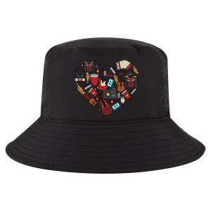 I Love Music Musical Instruts Heart Teacher Musician Gift Funny Gift Cool Comfort Performance Bucket Hat