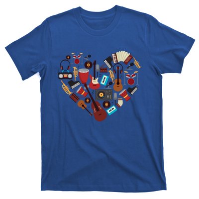 I Love Music Musical Instruts Heart Teacher Musician Gift Funny Gift T-Shirt