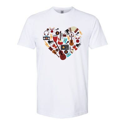 I Love Music Musical Instruts Heart Teacher Musician Gift Funny Gift Softstyle® CVC T-Shirt